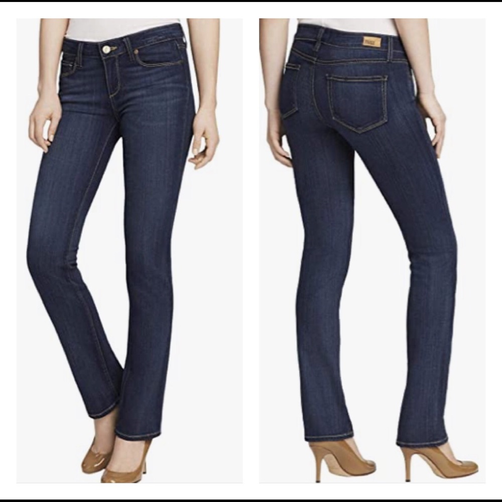 PAIGE Women's Straight Leg Jeans - Dark Blue
